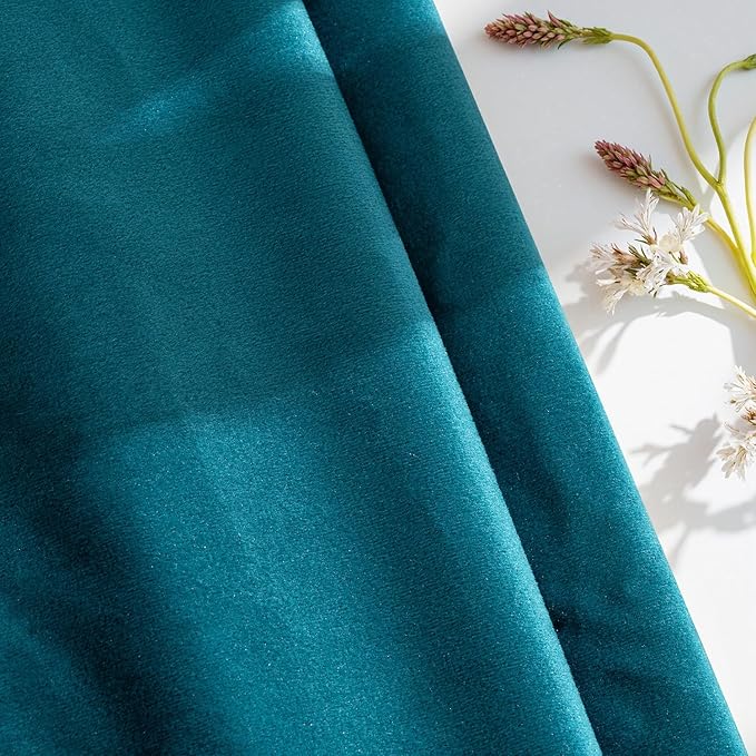 MIULEE 28x28 Inch Euro Sham Velvet Pillow Covers, Set of 2 Large Square Decorative Pillows -Teal Super Soft for King Bed, Sofa, Couch, Accent Chairs with Hidden Zipper