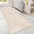 GENIMO 2x5 Runner Rugs for Hallway, Machine Washable Non Slip Vintage Rugs, Low Pile Lightweight Soft Print Rug for enrtyway, Corridor, Home Office, Kitchen, Light Pink