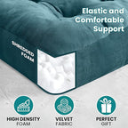 NEST & LOOM Floor Cushions - Floor Chair Pillow, Meditation Cushion, Square Large Floor Pillow, Solid Thick Tufted Floor Pillow - Teal - 21.65" x 21.65"
