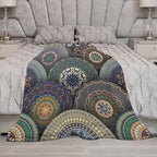 Indian Bohemian Throw Blanket Mandala Design Colorful Boho Floral Pattern Paisley Blanket for Sofa Bed Couch Chair Or Dorm 30"x40"