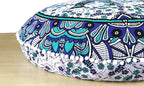 CRAFT KALA Mandala Floor Pillow Cushion Cover Seating Throw Cover Hippie Decorative Bohemian Ottoman Poufs Pom Pom Pillow Cases Boho Indian Cotton Living Room Home Décor (24" Round, Standing Elephant)