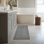 2' x 4' Entryway Rug, Boho Small Area Rug, Machine Washable, Woven Rug, Non-Slip, Vintage Design, Pet Friendly, Soft Faux Fibre, for Indoor Entryways, Bedroom, Kitchens, Front Doors Grey