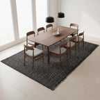 Charcoal Gray 8x10 Cotton Jute Rug Braided Construction - Farmhouse Woven Carpet - Mid-Century Modern Floor Covering for Bedroom Living Room, 8' x 10'