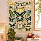 Adolphe Philippe Millot Print Poster Vintage Butterfly Tapestry 48”x36” Long Vertical Wall Hanging Reference Illustrative Wall Tapestries for Bedroom Aesthetic Tapestry Wall Hanging Bedroom Room Decor