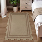 Modern Easy Jute Outdoor Patio Rug, 3x5 Washable Rugs for Entryway Office Farmhouse Classroom Carpet, Contemporary Non Slip Front Door Mat for Porch Guestroom Room Decor