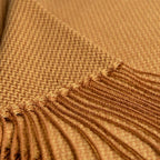 BOURINA Herringbone Two Tone Throw Blanket Faux Cashmere Fringe Soft Lightweight Cozy for Bed Couch Decorative Throws Blanket,Gold, 50" x 60"