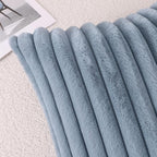 Pallene Faux Fur Plush Throw Pillow Covers 18x18 Set of 2, Luxury Soft Fluffy Striped Decorative Pillow Covers for Sofa, Couch, Living Room, Blue Grey