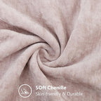 decorUhome Chenille Blush Pink Valentine’s Day Spring Euro Sham Throw Pillow Covers 24x24 Inch Set of 2, Decorative Soft Couch Pillow Covers Solid Accent Farmhouse Neutral Square Pillow Cases for Sofa