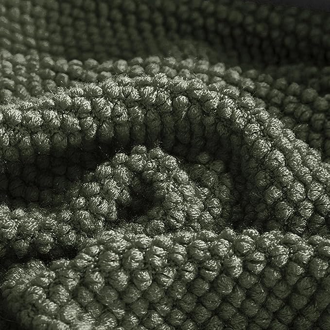 LOMAO Knitted Throw Blanket with Tassels Bubble Textured Lightweight Throws for Couch Cover Home Decor (Dark Olive, 50x60)
