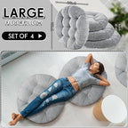Jerify Floor Pillow Cushions Large Round Square Large Meditation Floor Pillow for Classroom Adult Meditation Picnic Party Seating Learning Daycare School(Round,Light Grey,4 Pcs)