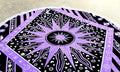Round Beach Tapestry Turquoise Mandala Throw/Boho Hippie Beach Blanket Roundie/Indian Cotton Bohemian Large Round Table Cloth-Home Decor/Yoga Mat Meditation Picnic Rug (42", Purple)