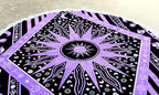 Round Beach Tapestry Turquoise Mandala Throw/Boho Hippie Beach Blanket Roundie/Indian Cotton Bohemian Large Round Table Cloth-Home Decor/Yoga Mat Meditation Picnic Rug (42", Purple)