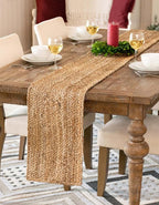 Unique Loom Braided Jute Collection Area Rug - Dhaka (1' 2" x 10' Table Runner, Natural)