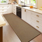 2x6 ft Kitchen Runner Rugs Mat Non Slip Woven Runners for Hallways Washable, Soft Long Entryway Laundry Hall Floor Runner Carpet for Indoor Backdoor Bedroom Living Room, Dark Brown/Coffee
