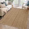3x5 ft Rugs for Bedroom - Non-Slip Machine Washable Neutral Rug for Living Room,Faux Jute Rug,Braided Area Rug,Boho Solid Rugs for Home and Office,Very Soft,Stain-Resistan,Tan Brown