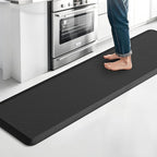 Extra Large Kitchen Mat Rug, Floor Comfort Mat with Non-Slip Bottom, Waterproof & Stain Resistant & Easy Clean, Standing Desk Mat for Kitchen, Sink, Office (17.3''x60'', Black)