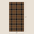 Neutral 3x6 Area Rug Indoor Entrance - Easy Jute Brown Checkered Rug for Entryway, Kitchen, Small Living Room, Earthy & Coffee Rustic Accent Décor