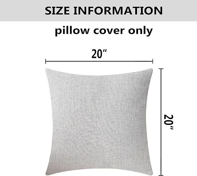 Home Brilliant Grey Throw Pillow Cover Decorative Throw Pillow Case Lined Linen for Bed Couch Sofa, 20x20(50cm), Light Grey