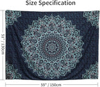 Edeesky Black Blue Mandala Tapestry Wall Hanging Vintage Tapestries Aesthetic Hippie Wall Decor Bohemian Wall Art Boho Home Decoration for Bedroom,Living Room,Dorm