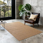 Softlife Faux Jute Washable Area Rug for Front Door Entryway, 3x5 Indoor Non Slip Small Mat for Kictchen Entry Bathroom, Small Solid Boho Natural Rugs for Inside Entrance Hallway, Brown