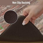 KIMODE Kitchen Mats Cushioned Anti Fatigue, Half Moon Abstract Kitchen Rugs Sets of 2, Farmhouse Padded Kitchen Floor Mats Non Slip, Ergonomic Standing Desk Mats for Sink Laundry Office Brown 18"x28"