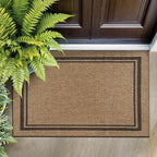 Beverly Rug Easy Jute Bordered Entry Rug 2x3 Washable Durable Indoor Outdoor Area Rugs for Living Dining Room Patio Office Stain Resistant Non Shedding Casual Indoor Outside Carpet 2 x 3 Natural