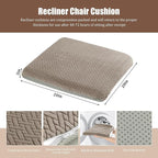 HOMBYS Tufted Furry Recliner Seat Cushion for Elderly Foam Curved Edge Large Square Seat Cushion for Recliner Chair, Floor Pillow, Office Chair, Car, No Pressure on Thighs(Brown)