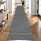 EARTHALL Woven Runner Rug 2x10 Ft Washable Runners for Hallways Long Cotton Non Slip Rubber Backed Kitchen Runner Braided Indoor Floor Carpet for Entryway, Hallway, Kitchen, Dark Gray
