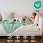 Joiedomi Twin Blanket for Couch Bed, Sage Green Knitted Blankets Gifts for Women Mom Girls, Cozy Cute Soft Throw Home Room Decor Aesthetic for Women Mothers Birthday Gifts 60x80 Inches