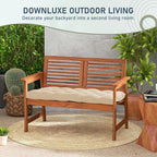 downluxe Outdoor Bench Cushion for Patio Furniture, Water Resistant Tufted Overstuffed Porch Swing Cushions, Thick Outdoor Loveseat Cushions, 48" X 18" X 5", Beige, Set of 1