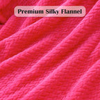 NEWCOSPLAY Super Soft Throw Blanket Dark Rose Red Premium Silky Flannel Fleece Leaves Pattern Lightweight Bed Blanket All Season Use (Dark Rose Red, Throw(50"x60"))