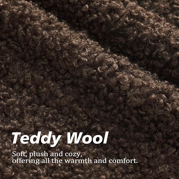 Foindtower 2 Pieces 26x26 Inch Dark Brown, Faux Fur Throw Pillow Cover Accent Sherpa Furry Pillow Covers Fuzzy Soft Pillowcases Cozy Sheepskin Decorative Fleece Cushion Case for Bed Couch Living Room