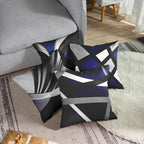 Emvency Set of 4 Dark Blue Throw Pillow Covers Modern Abstract Black Grey Stripes Gray White Acrylic Bold Decorative Pillow Cases Home Decor Square 18x18 Inches Pillowcases