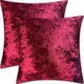 2 Pack 18x18 Pillow Cover Velvet Pillow Covers, Square Throw Pillow Covers for Living Room Decorations Throw Pillow Case, Throw Pillow Cover Cushion Cover for Home Sofa Bedroom Car, Wine Red