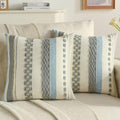 FUTEI Grey Decorative Throw Pillow Covers 20x20 Inch Set of 2, Soft Tufted Striped Textured Accent Cushion Case,Boho Pillows for Couch Decor