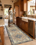 DEXI Kitchen Mats for Floor Cushioned, 23x59 Wide Runner Rug Non Slip, Waterproof Soft Comfort Standing Padded Anti Fatigue Decorative, Beige Brown