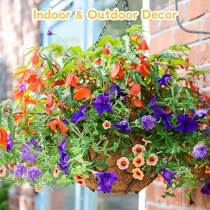 Riare 4 Pack 18 Inch Round Coco Liners Replacement, 100% Natural Coconut Coir Liners for Hanging Baskets, Garden Flower Vegetables Planter Pot, Window Box, Fence, Decks