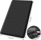 Mattitude 4/5 Inch Thick Kitchen Mat Cushioned Anti-Fatigue Floor Mat Water Resistant Non-Slip Mats and Rugs Standing and Comfort Desk Mats for House Sink Office Laundry (Black, 22"x36")