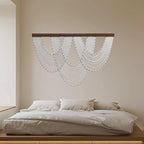 HVEST Large Macrame Wall Hanging Boho Decor- White Bohemian Macrame Wall Art- Geometric Modern Craftsmanship Handmade Woven Tapestry for Bedroom Living Room Backdrop- 47W X 30L inches
