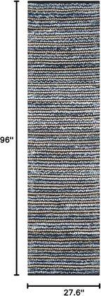 SAFAVIEH Cape Cod Collection Runner Rug - 2'3" x 8', Blue & Natural, Handmade Flat Weave Braided Jute & Cotton, Ideal for High Traffic Areas in Living Room, Bedroom (CAP363A)