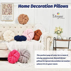 Uvvyui Knot Pillows, 14 Inch Decorative Throw Pillows Round Pillows Cushion, Soft Handmade Knotted Ball Pillow Plush Cushion Home Decor for Bed Couch Living Room (Navy, 14 Inch)