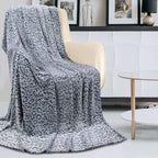 MACEVIA Flannel Fleece Cheetah Print Blanket, Leopard Throw Blanket for Women, Soft Animal Print Blankets Cozy Comfy for Bed Sofa Couch 260GSM, Suitable for All Seasons (Navy Leopard,50x60inches)