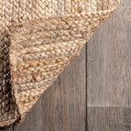 FRELISH DECOR Handwoven Jute Area Rug - 12x15 Feet Natural Yarn - Rustic Vintage Beige Braided Reversible Rectangular Rugs for Bedroom - Kitchen - Living Room - Farmhouse (12' x 15')