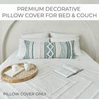 Decorative Boho Lumbar Pillow Cover 14x36 – Beautiful Throw Pillow with Soft Texture for Bed, Couch Decor or as Body Cushion – A Stylish Addition to Your Bedroom