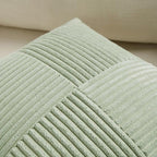 Fancy Homi 2 Packs Sage Green Decorative Throw Pillow Covers 20x20 Inch for Living Room Couch Bed Sofa, Farmhouse Boho Home Decor, Soft Corss Corduroy Patchwork Accent Square Cushion Case 50x50 cm