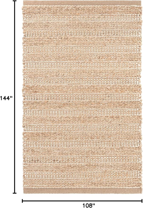 Dash & Albert Simba Ivory Handwoven Jute Rug, 8.5 X 11.5 Feet, Ivory Solid Pattern