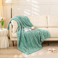 YUSOKI Sherpa Large Throw Blanket Single Layer,Light Weight(1.7lb),370GMS-3D Stylish Design for Gift Home Decor (Light Green,50"x65")