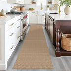 EARTHALL Woven Runner Rug 2x8 Ft Washable Runners for Hallways Cotton Non Slip Rubber Backed Kitchen Runner Braided Indoor Floor Carpet for Entryway, Hallway, Kitchen, Bedroom, Orange/Tan/Brown