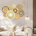 10 Pack Boho Wall Decor, 15 Inch Wall Basket Decor Round Handmade Hanging, Rattan Woven Wall Basket Decor for Living Room, Rustic Flat Elegant, Farmhouse, Bedrooms, Table Settings, Kitchen Home