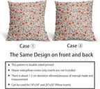Navy Blue Orange Floral Pillow Covers 20x20 Set of 2 Vintage Rustic Old Style Cute Small Flower Print Decorative Outdoor Pillowcases Fall Farmhouse Throw Cushion Case Decor for Couch Sofa Bed